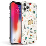 Cute Travel Pattern Cream Phone Case iPhone 11 Pro Max / Clear Case,iPhone 11 Pro / Clear Case,iPhone 12 Pro Max / Clear Case,iPhone 12 Pro / Clear Case Blanc Space