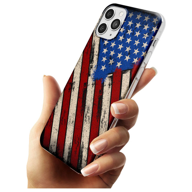 Distressed US Flag Slim TPU Phone Case for iPhone 11 Pro Max