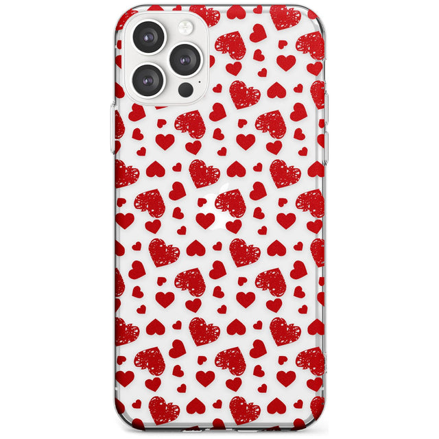 Sketched Heart Pattern Black Impact Phone Case for iPhone 11 Pro Max