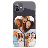 Personalised Heart Photo Grid Impact Phone Case for iPhone 11, iphone 12