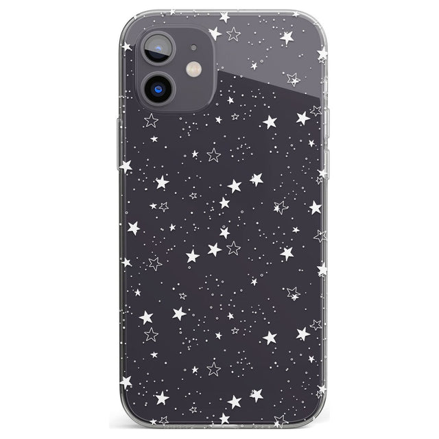 White Stars on Clear Impact Phone Case for iPhone 11, iphone 12