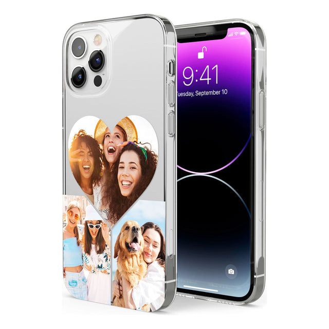 Personalised Heart Photo Grid Phone Case for iPhone 12 Pro