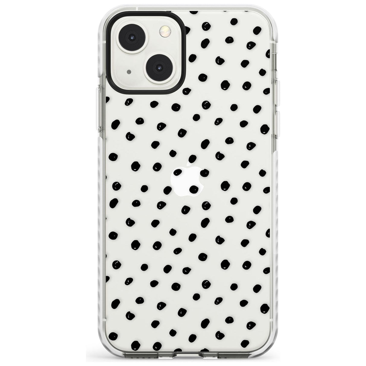 Messy Black Dot Pattern Phone Case iPhone 13 Mini / Impact Case Blanc Space