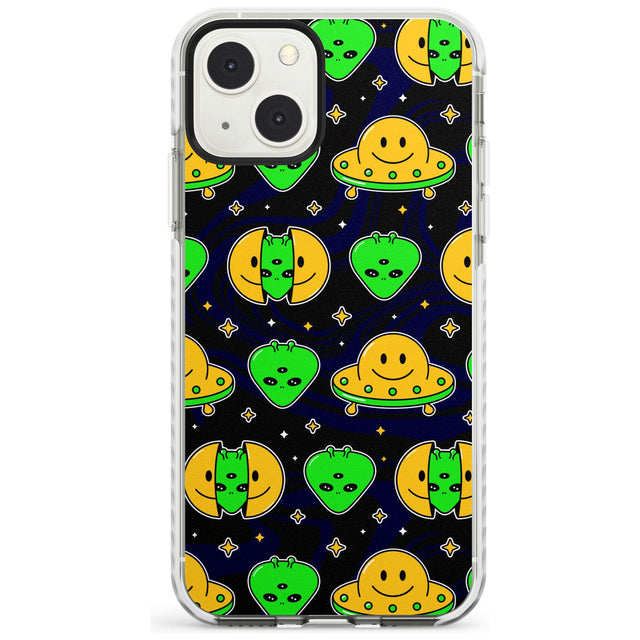 Alien Head Pattern Impact Phone Case for iPhone 13 & 13 Mini