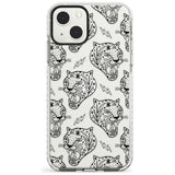 Black Tiger Roar Pattern Impact Phone Case for iPhone 13 & 13 Mini