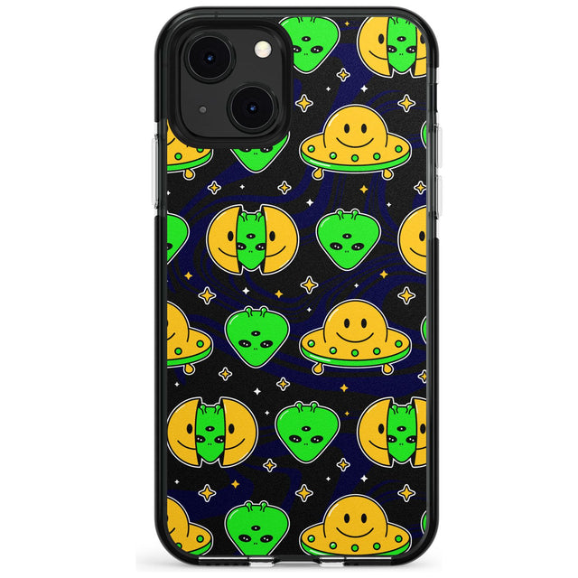 Alien Head Pattern Black Impact Phone Case for iPhone 13 & 13 Mini