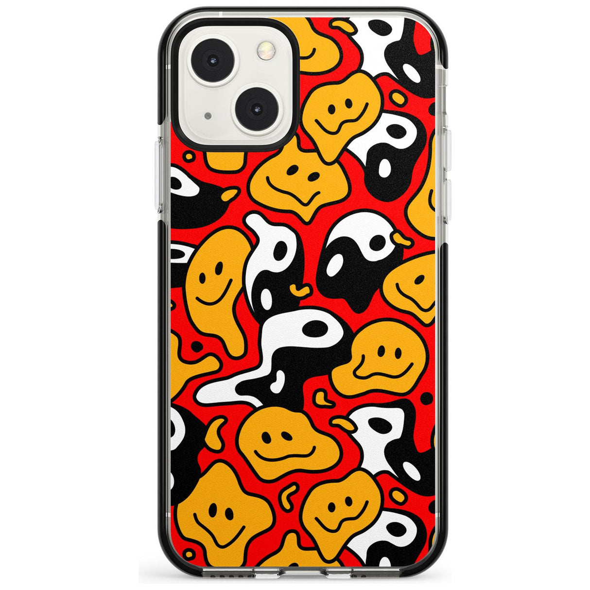 Yin Yang Acid Face Black Impact Phone Case for iPhone 13 & 13 Mini