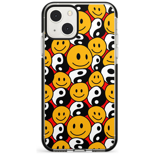 Yin Yang & Faces Black Impact Phone Case for iPhone 13 & 13 Mini