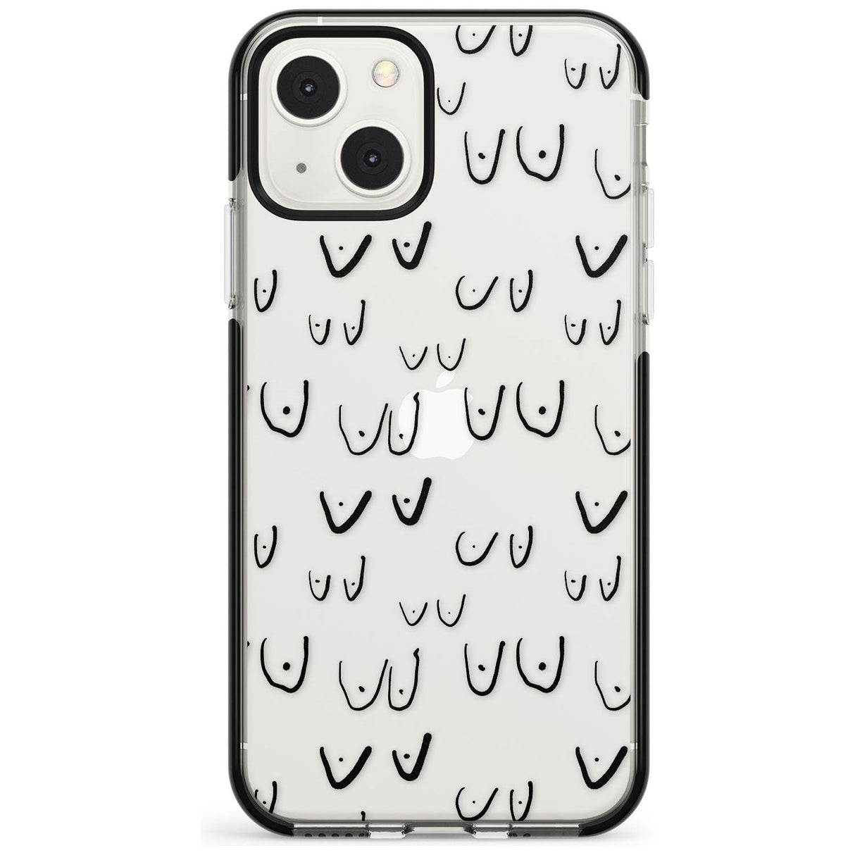 Free the boob (Black) Phone Case iPhone 13 Mini / Black Impact Case Blanc Space