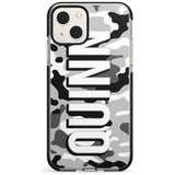 Personalised Greyscale Camo Custom Phone Case iPhone 13 Mini / Black Impact Case Blanc Space