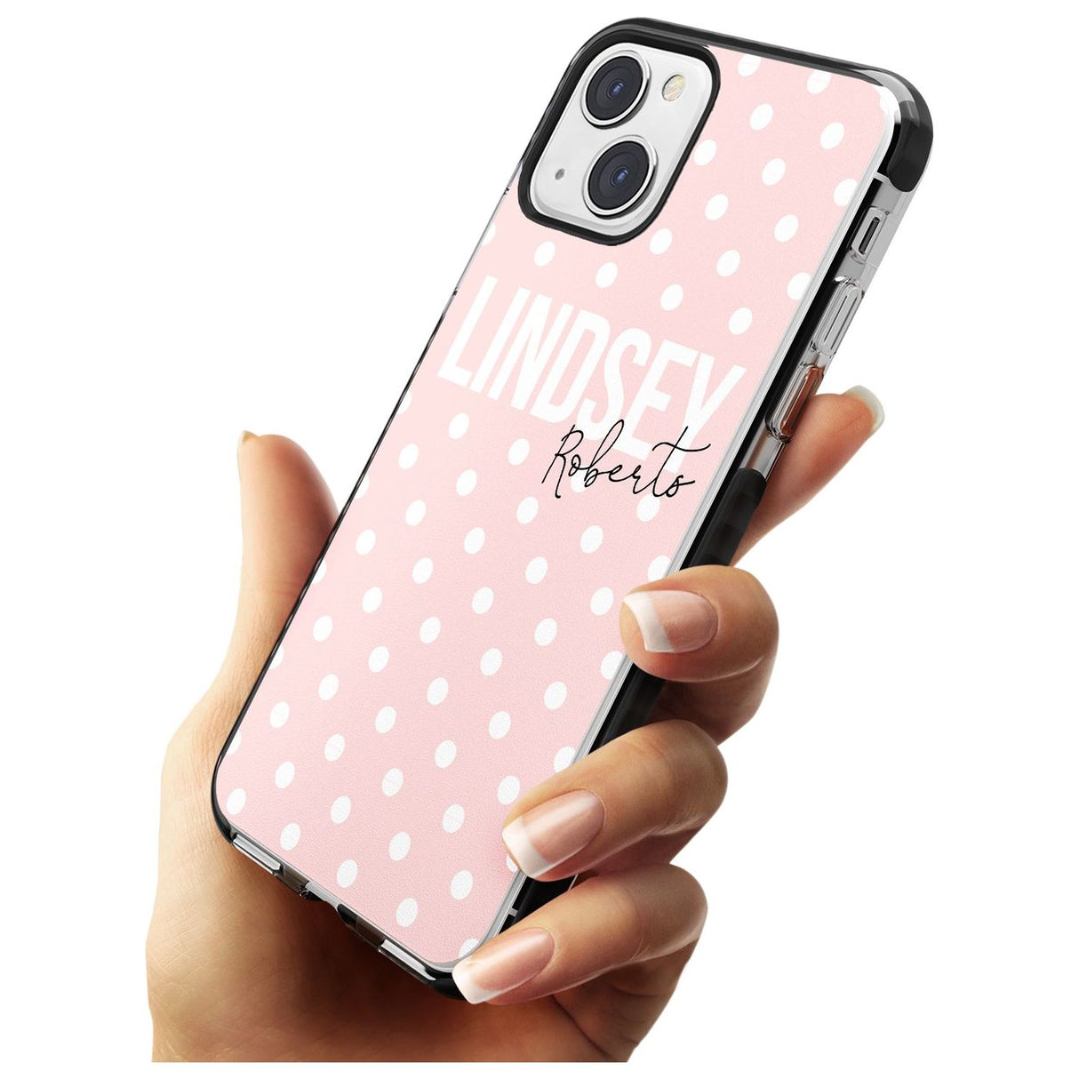 Personalised Pink Polka Custom Phone Case iPhone 15 Pro Max / Black Impact Case,iPhone 15 Plus / Black Impact Case,iPhone 15 Pro / Black Impact Case,iPhone 15 / Black Impact Case,iPhone 15 Pro Max / Impact Case,iPhone 15 Plus / Impact Case,iPhone 15 Pro / Impact Case,iPhone 15 / Impact Case,iPhone 15 Pro Max / Magsafe Black Impact Case,iPhone 15 Plus / Magsafe Black Impact Case,iPhone 15 Pro / Magsafe Black Impact Case,iPhone 15 / Magsafe Black Impact Case,iPhone 14 Pro Max / Black Impact Case,iPhone 14 Plu