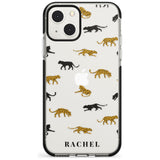 Personalised Jaguar Pattern on Transparent Custom Phone Case iPhone 13 Mini / Black Impact Case Blanc Space