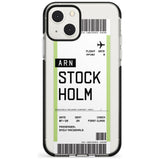 Personalised Stockholm Boarding Pass Custom Phone Case iPhone 13 Mini / Black Impact Case Blanc Space