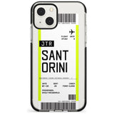 Personalised Santorini Boarding Pass Custom Phone Case iPhone 13 Mini / Black Impact Case Blanc Space