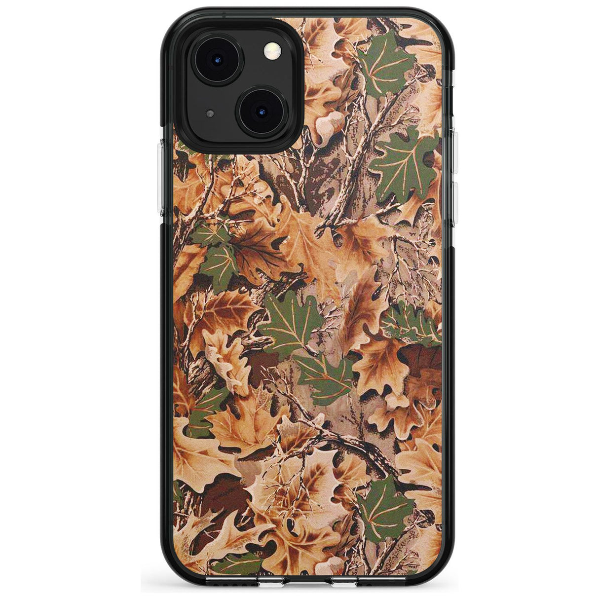 Leaves Camo Black Impact Phone Case for iPhone 13 & 13 Mini