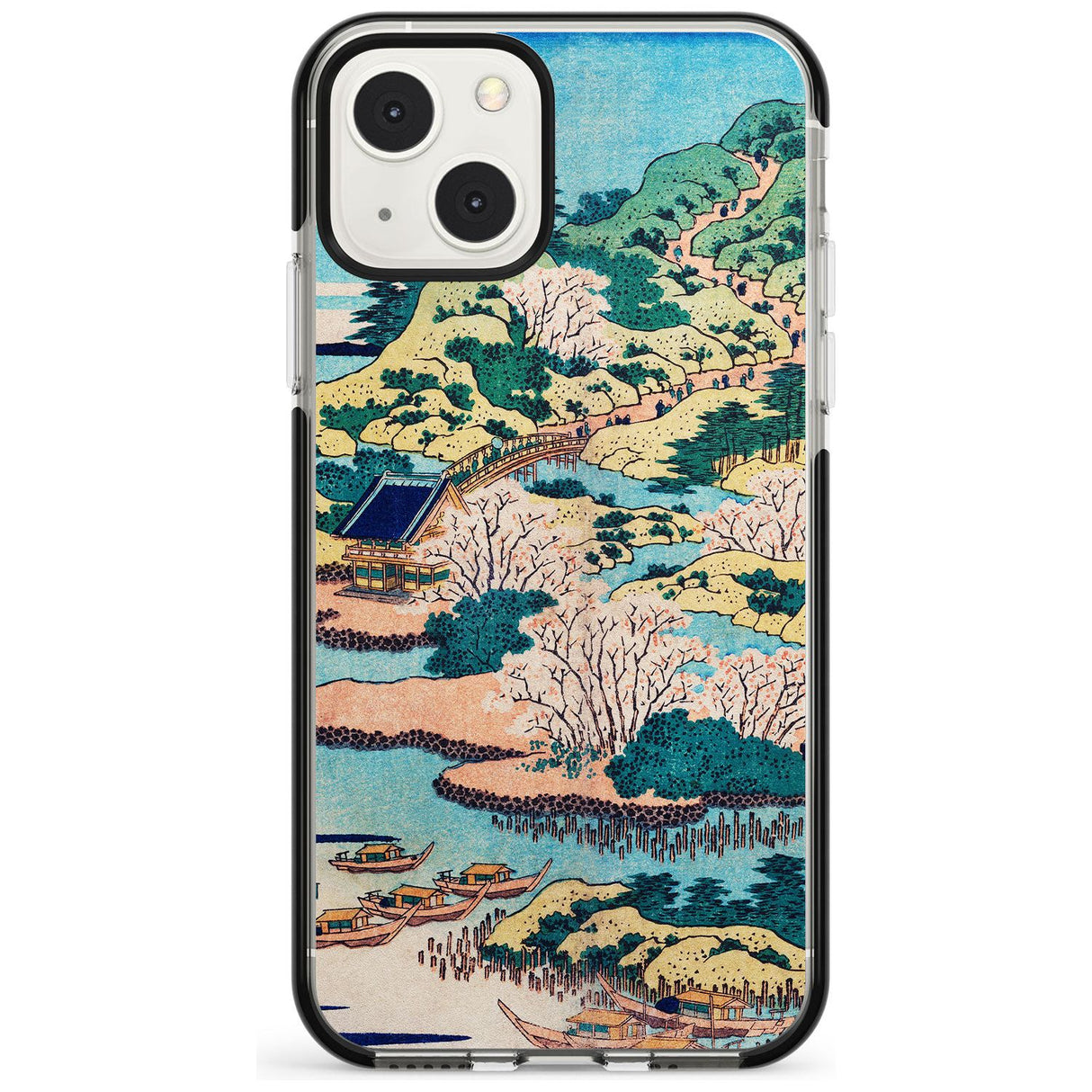 Coastal Community by Katsushika Hokusai Phone Case iPhone 13 Mini / Black Impact Case Blanc Space