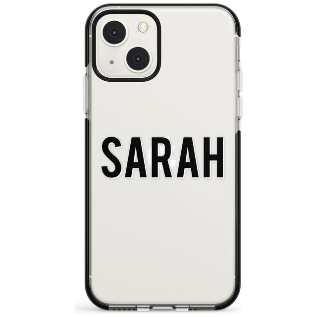 Personalised Clear Text  1A Custom Phone Case iPhone 13 Mini / Black Impact Case Blanc Space