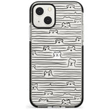 Dog Line Art - Black Phone Case iPhone 13 Mini / Black Impact Case Blanc Space