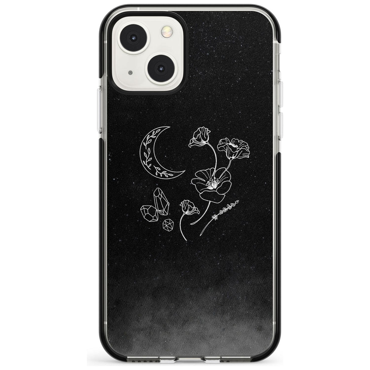 Crescent Moon Collection Phone Case iPhone 13 Mini / Black Impact Case Blanc Space