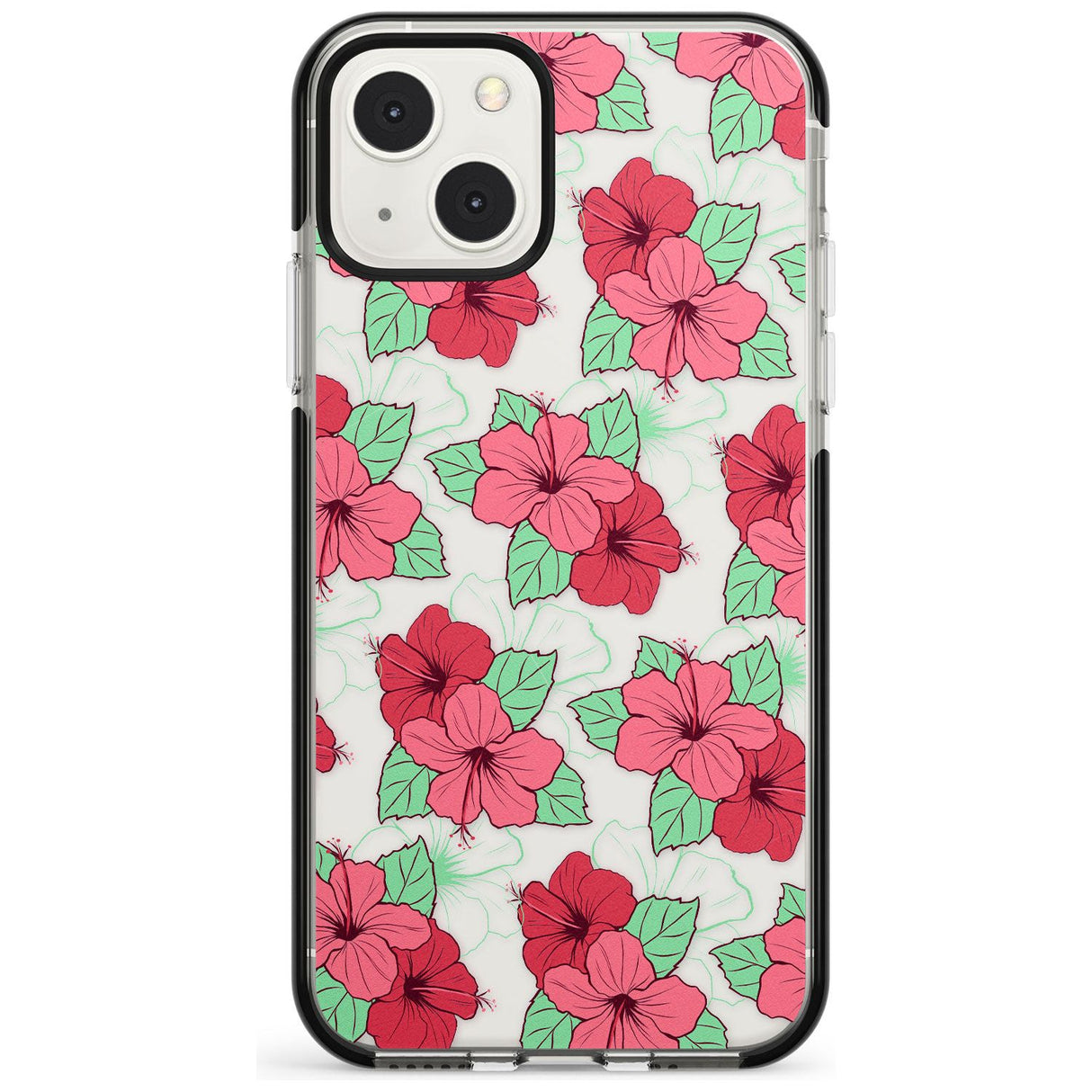 Pink Peony Black Impact Phone Case for iPhone 13 & 13 Mini