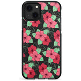 Pink Peony Black Impact Phone Case for iPhone 13 & 13 Mini