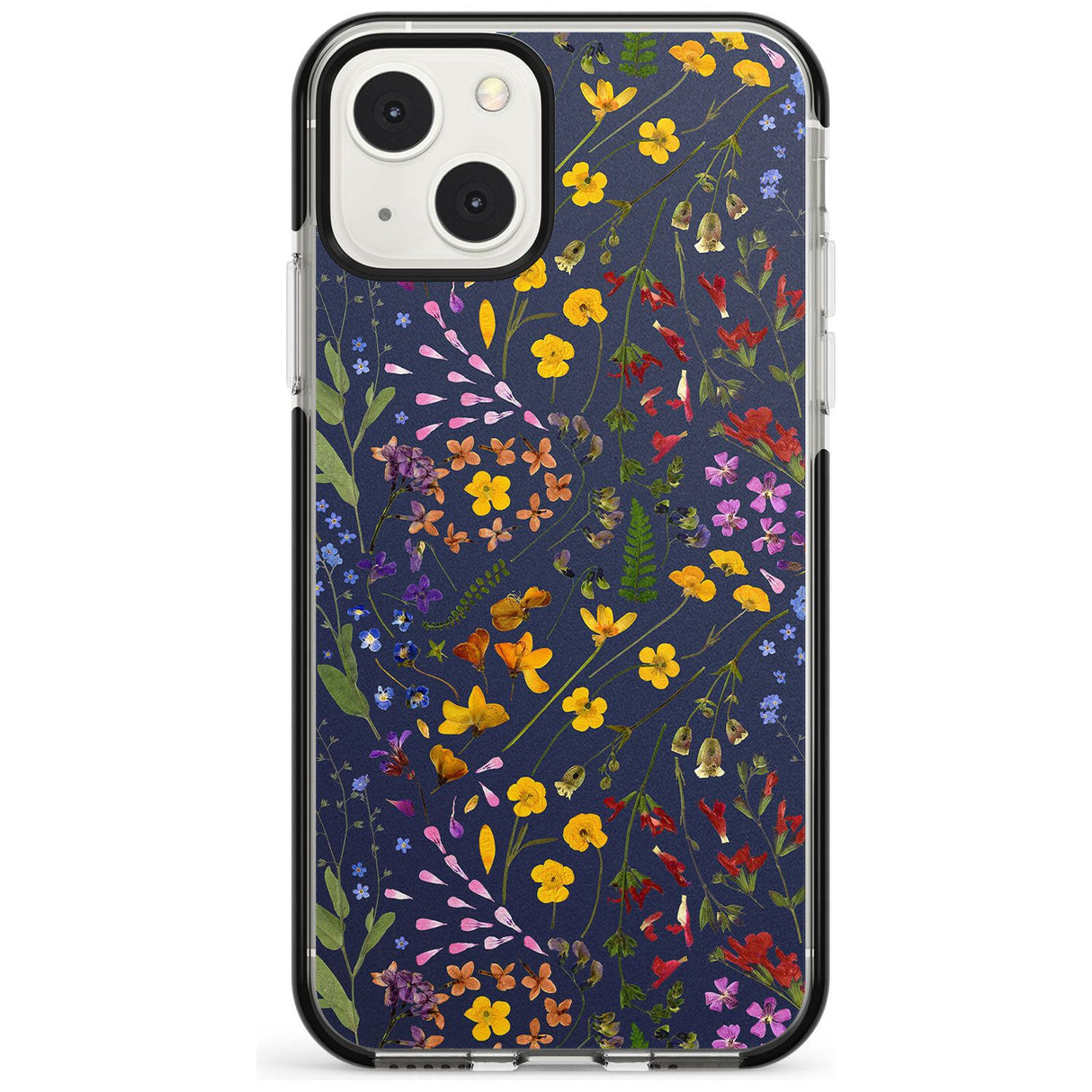 Wildflower & Leaves Cluster Design - Navy