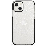 White Henna Flower Wheel Black Impact Phone Case for iPhone 13 & 13 Mini