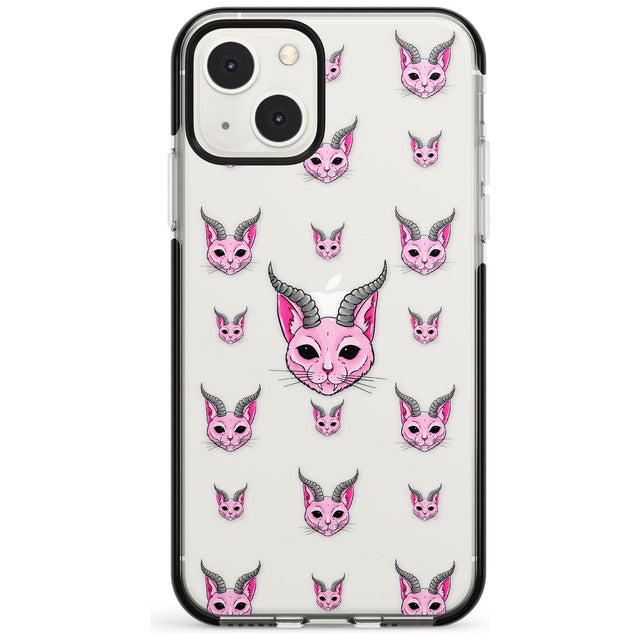 Demon Cat Pattern Black Impact Phone Case for iPhone 13 & 13 Mini