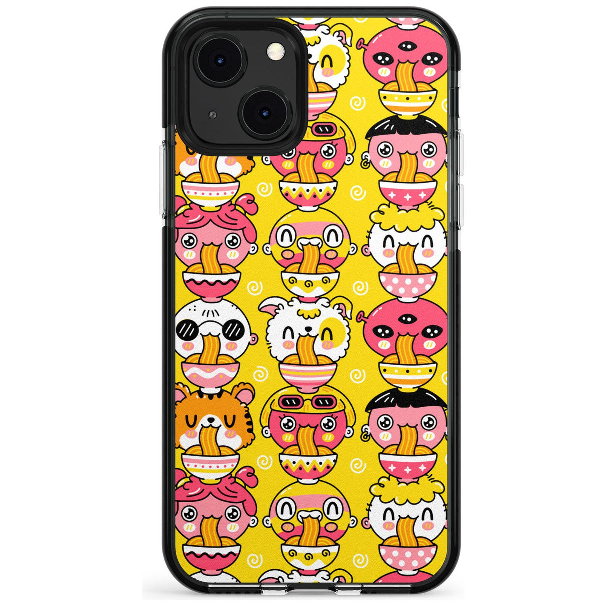 Ramen Noodle Kawaii Pattern Black Impact Phone Case for iPhone 13 & 13 Mini