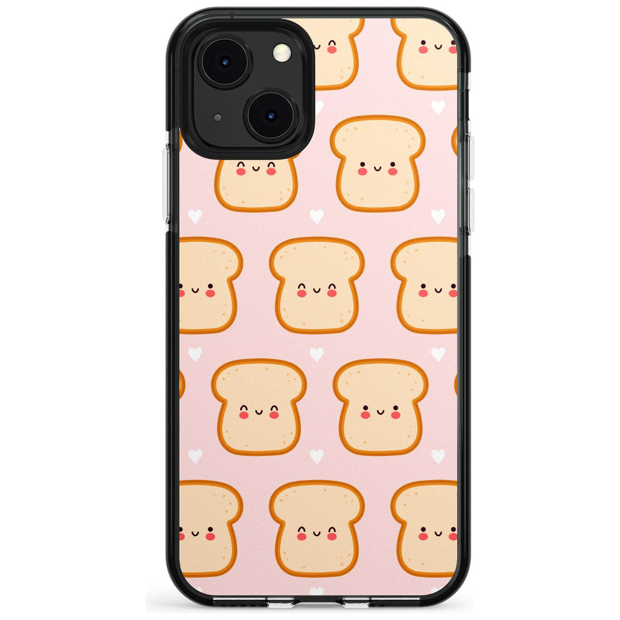 Bread Faces Kawaii Pattern Black Impact Phone Case for iPhone 13 & 13 Mini