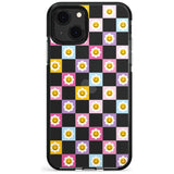 Daisy Squares Pattern Black Impact Phone Case for iPhone 13 & 13 Mini