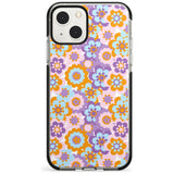 Flower Power Pattern Black Impact Phone Case for iPhone 13 & 13 Mini