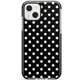 Designer Chic Black Polka Dot Phone Case iPhone 13 Mini / Black Impact Case Blanc Space