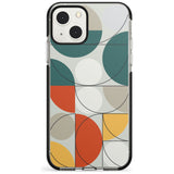 Abstract Half Circles Phone Case iPhone 13 Mini / Black Impact Case Blanc Space