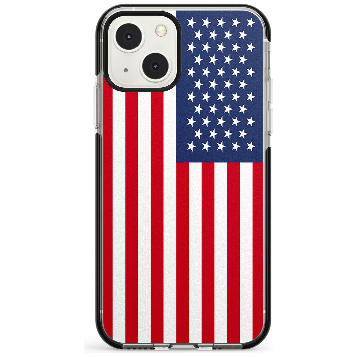 American Flag Phone Case iPhone 13 Mini / Black Impact Case Blanc Space