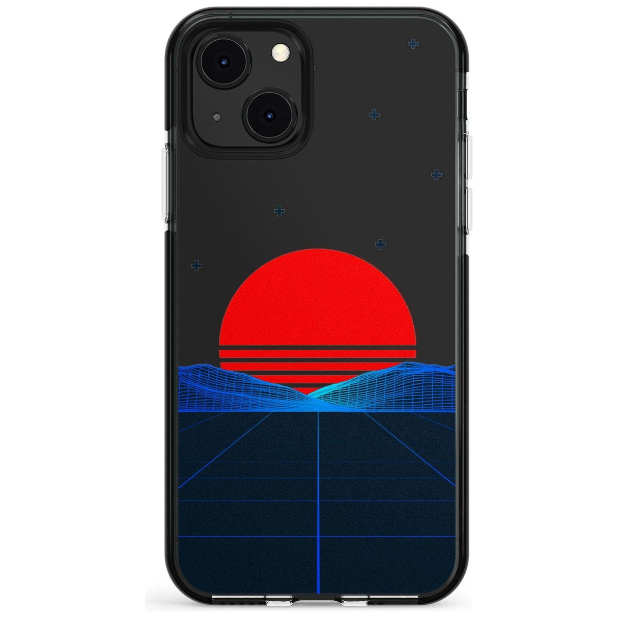 Japanese Sunset Vaporwave Black Impact Phone Case for iPhone 13 & 13 Mini