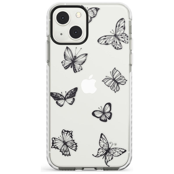 Grey Butterfly Line Pattern