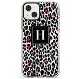 Personalised Pink Monogram Leopard Spots Custom Phone Case iPhone 13 Mini / Impact Case Blanc Space