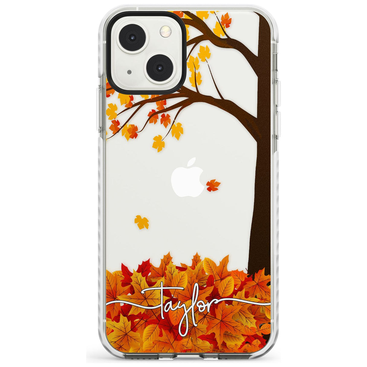 Personalised Autumn Leaves Impact Phone Case for iPhone 13 & 13 Mini