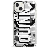 Personalised Greyscale Camo Custom Phone Case iPhone 13 Mini / Impact Case Blanc Space