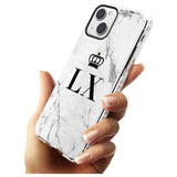 Personalised Initials with Crown on White Marble Custom Phone Case iPhone 15 Pro Max / Black Impact Case,iPhone 15 Plus / Black Impact Case,iPhone 15 Pro / Black Impact Case,iPhone 15 / Black Impact Case,iPhone 15 Pro Max / Impact Case,iPhone 15 Plus / Impact Case,iPhone 15 Pro / Impact Case,iPhone 15 / Impact Case,iPhone 15 Pro Max / Magsafe Black Impact Case,iPhone 15 Plus / Magsafe Black Impact Case,iPhone 15 Pro / Magsafe Black Impact Case,iPhone 15 / Magsafe Black Impact Case,iPhone 14 Pro Max / Black 