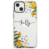 Personalised Ferns & Wildflowers Custom Phone Case iPhone 13 Mini / Impact Case Blanc Space