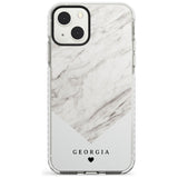 Personalised White Marble Custom Phone Case iPhone 13 Mini / Impact Case Blanc Space