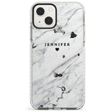 Personalised Black & White Marble Texture Custom Phone Case iPhone 13 Mini / Impact Case Blanc Space