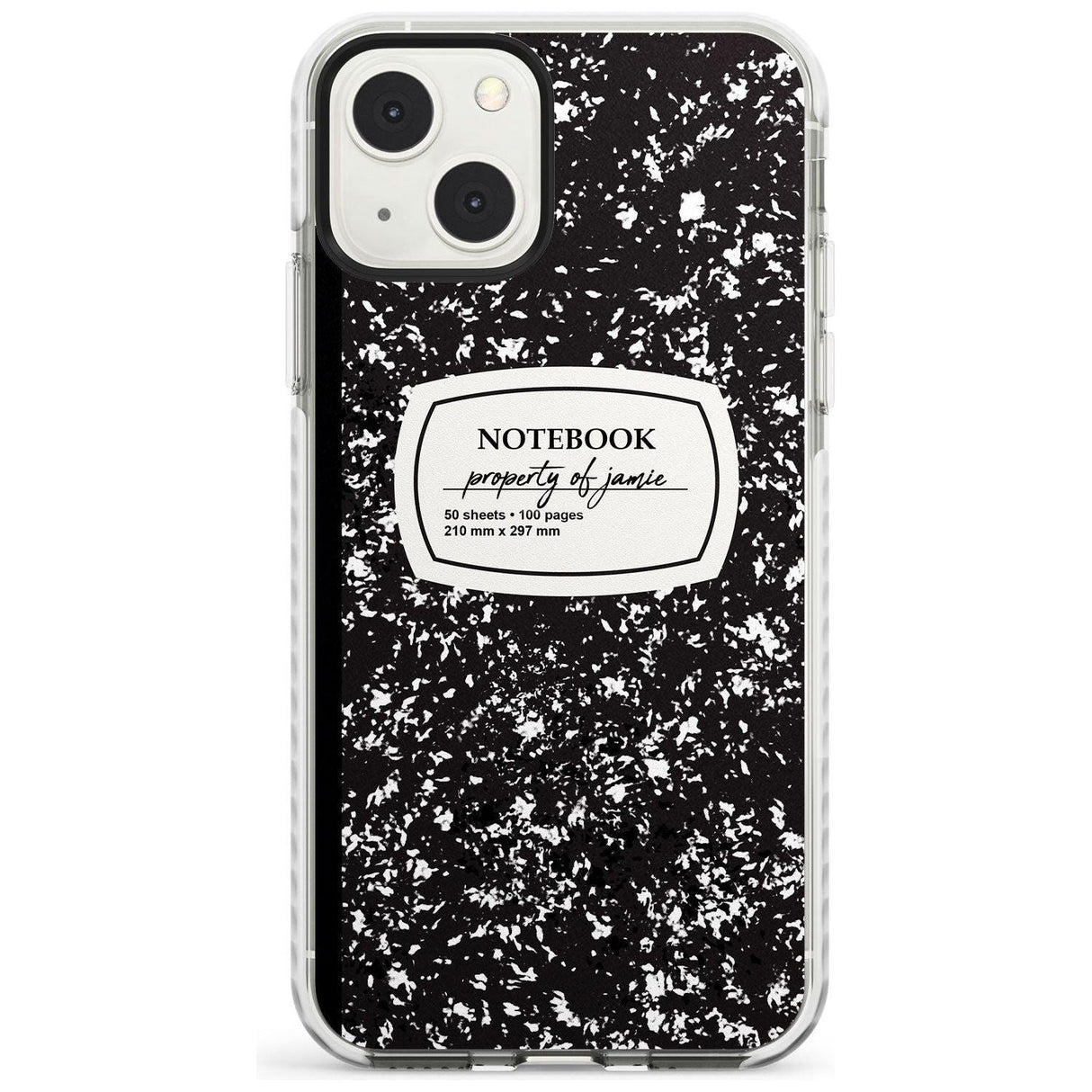 Personalised Notebook Cover Custom Phone Case iPhone 13 Mini / Impact Case Blanc Space