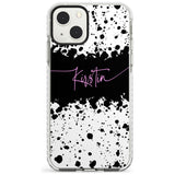 Personalised Black & White Paint Splatters Custom Phone Case iPhone 13 Mini / Impact Case Blanc Space