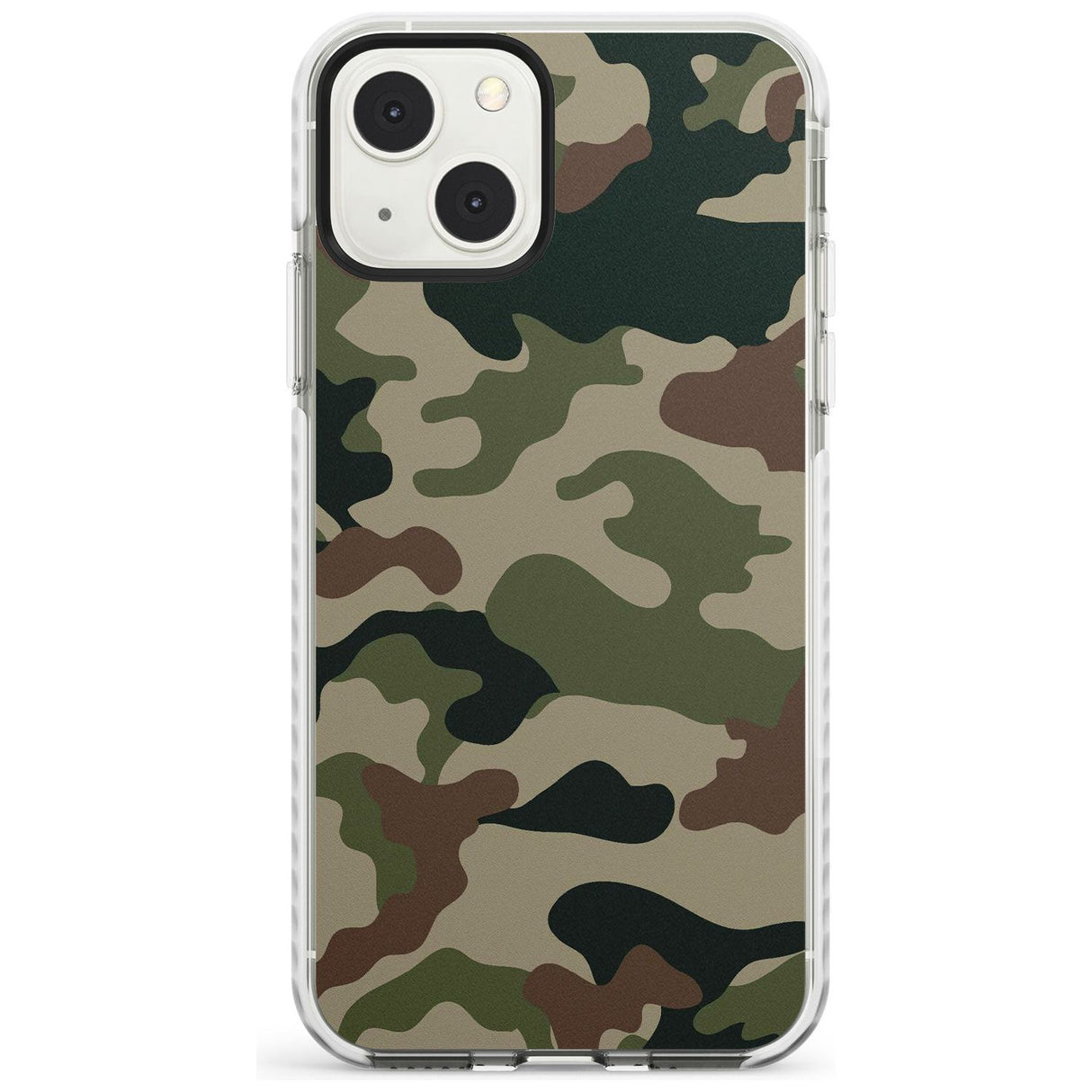 Green and Brown Camo Impact Phone Case for iPhone 13 & 13 Mini