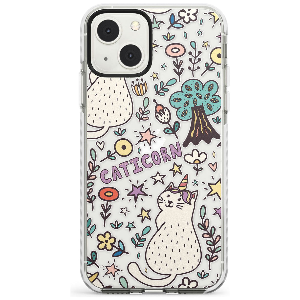 Caticorn pattern Phone Case iPhone 13 Mini / Impact Case Blanc Space