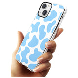 Blue and White Cow Print Impact Phone Case for iPhone 13 & 13 Mini