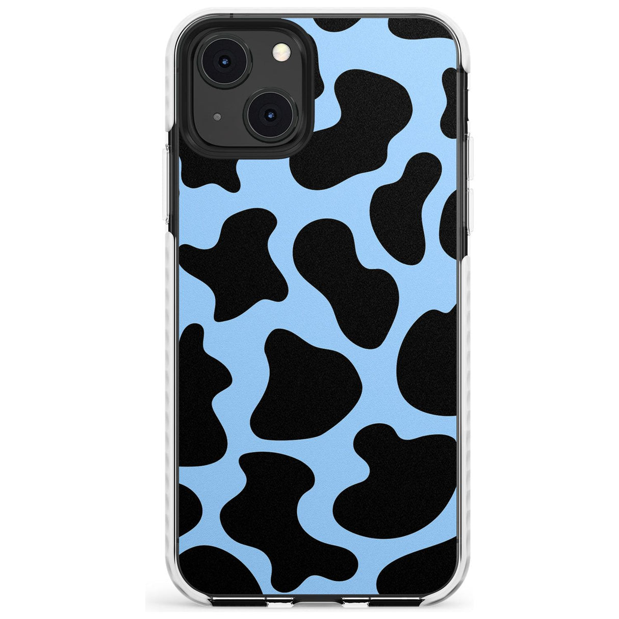 Blue and Black Cow Print Impact Phone Case for iPhone 13 & 13 Mini